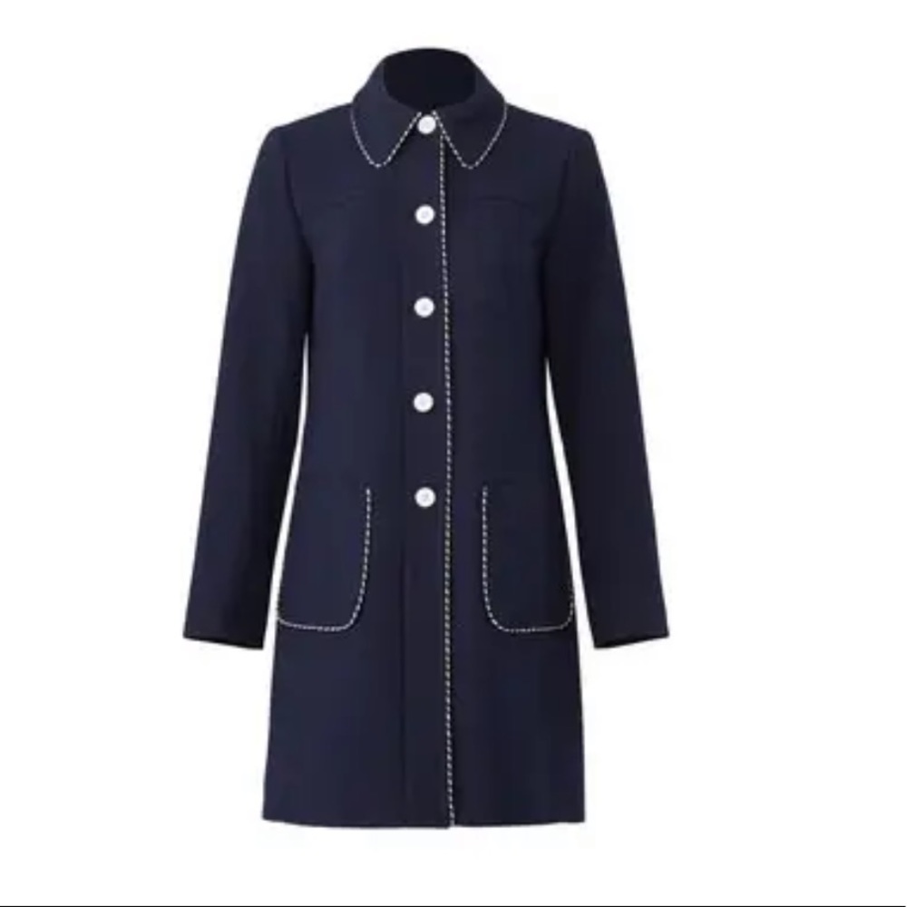 Navy Blue Shoshanna Button Down Coat 2